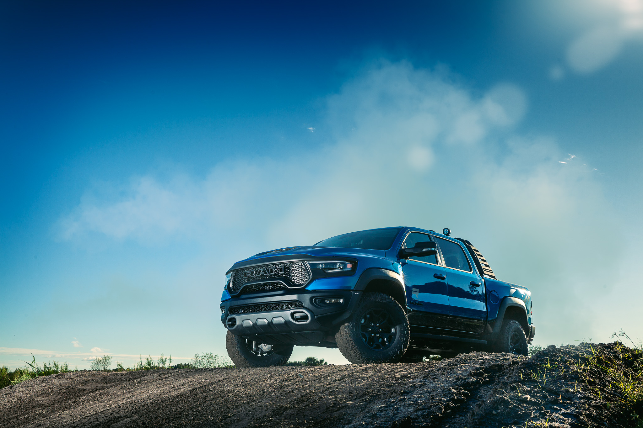 Blue Dodge Ram TRX in Miami by Camere Photography